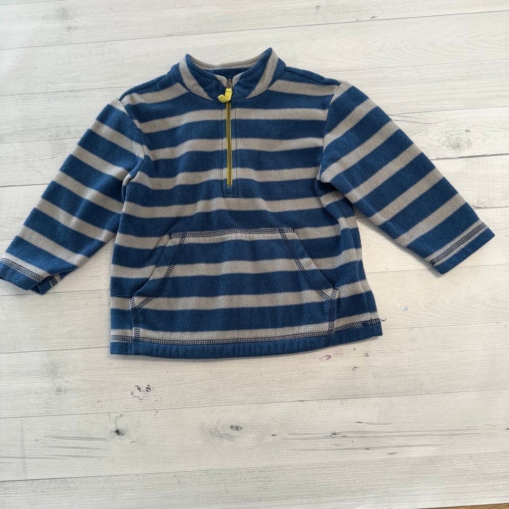 Hanna‎ Andersson blue grey fleece pullover 100/4